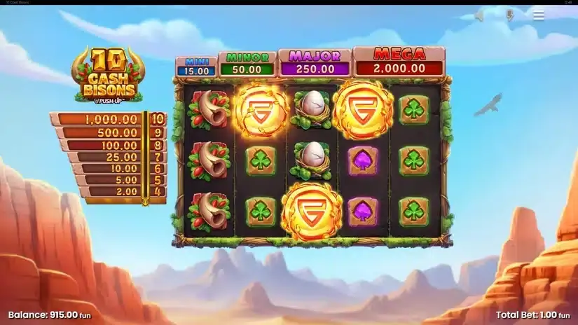 10 Cash Bisons slot screenshot 2