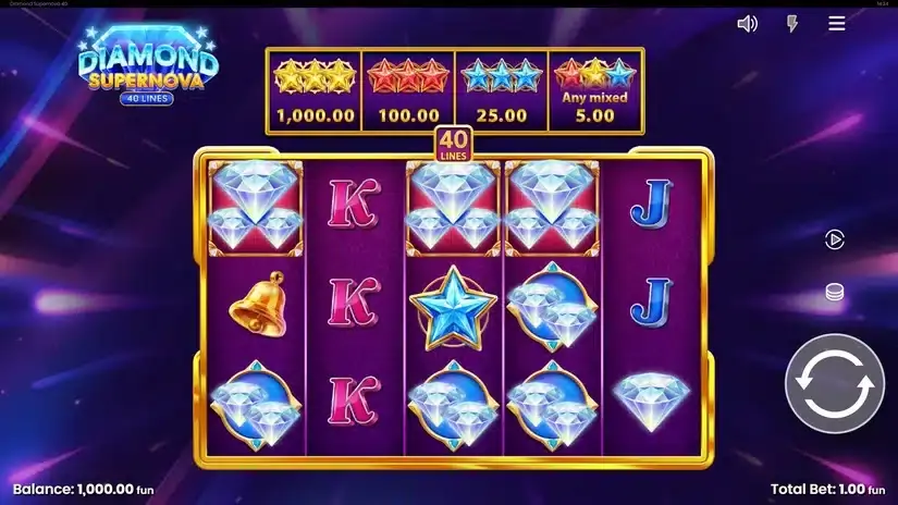 Diamond Supernova 100 slot screenshot 1