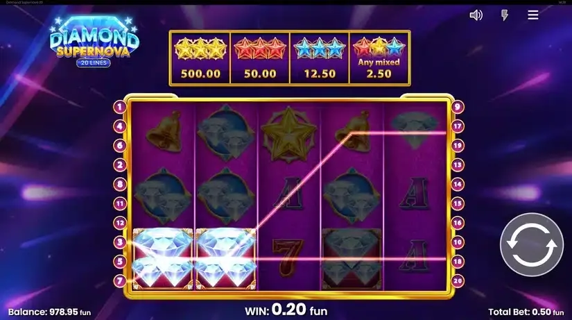 Diamond Supernova 20 slot screenshot 2