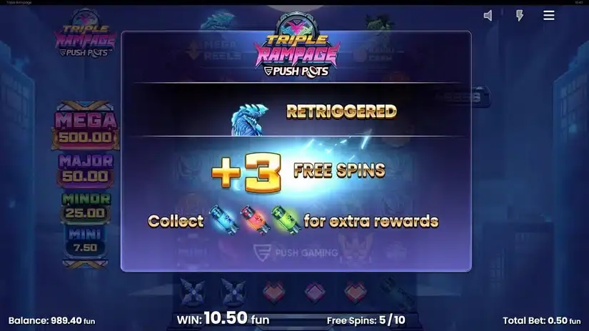 Triple Rampage slot screenshot 5
