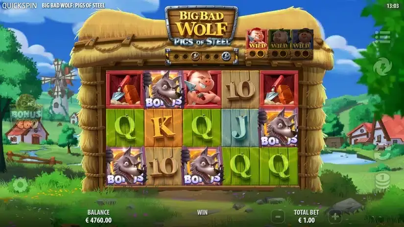 Big Bad Wolf: Pigs of Steel slot screenshot 2