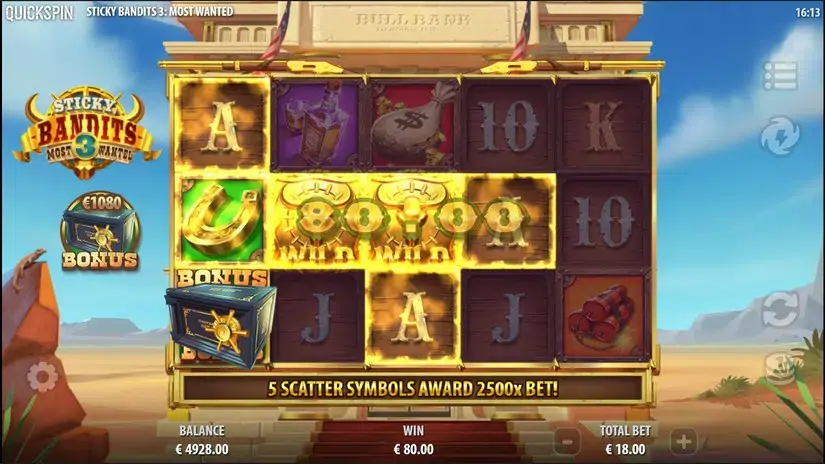 Sticky Bandits 3 Most Wanted slot screenshot 2