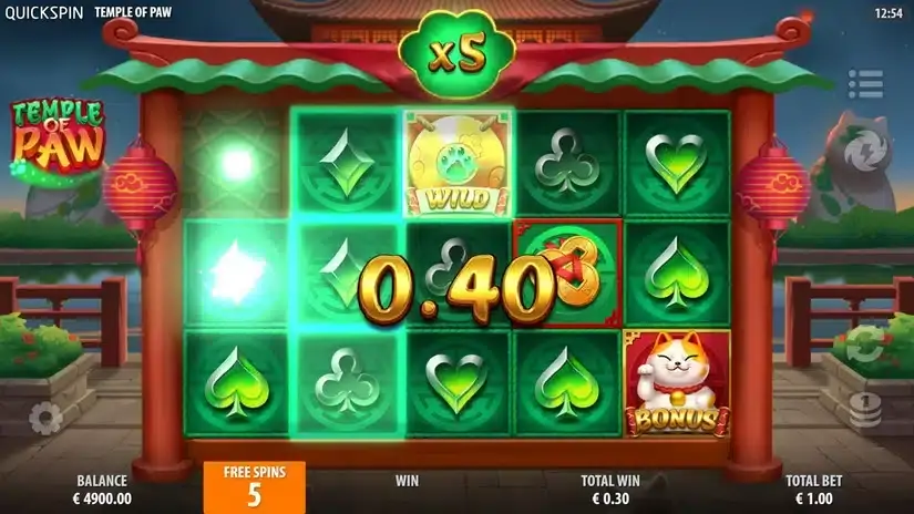 Temple of Paw slot screenshot 