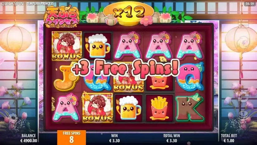 Tempura Princess slot screenshot 