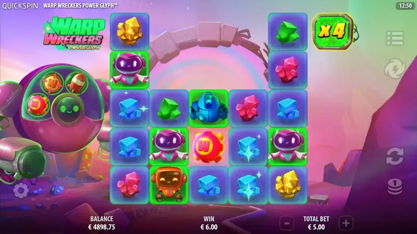 Warp Wreckers Power Glyph slot screenshot 