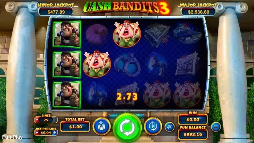 Cash Bandits 3 slot screenshot 