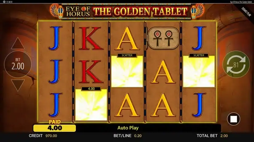 Eye of Horus: The Golden Tablet slot screenshot 3