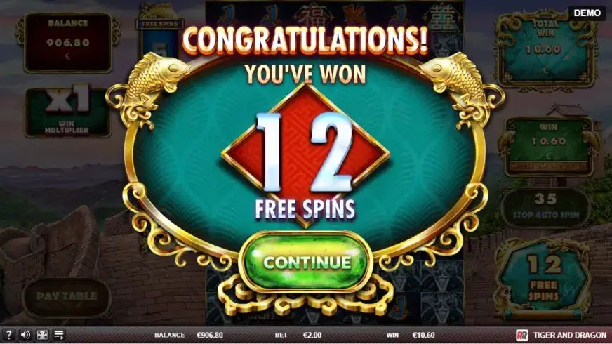 Tiger and Dragon slot screenshot 4