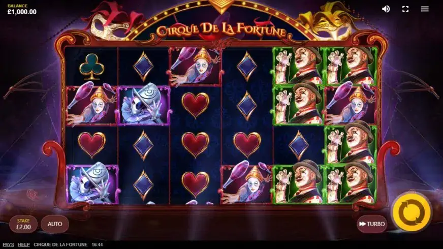 Cirque Dе La Fortune slot screenshot 