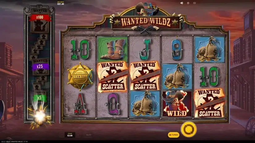 Wanted Wildz slot screenshot 4