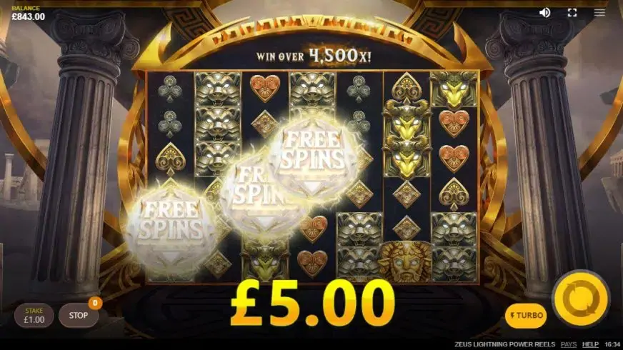 Zeus Lightning Power Reels slot screenshot 3