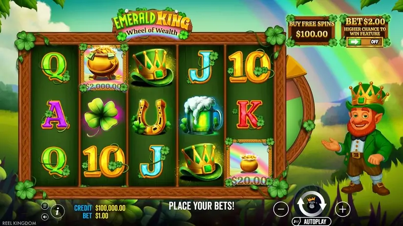 Emerald King Wheel of Wealth slot screenshot 1