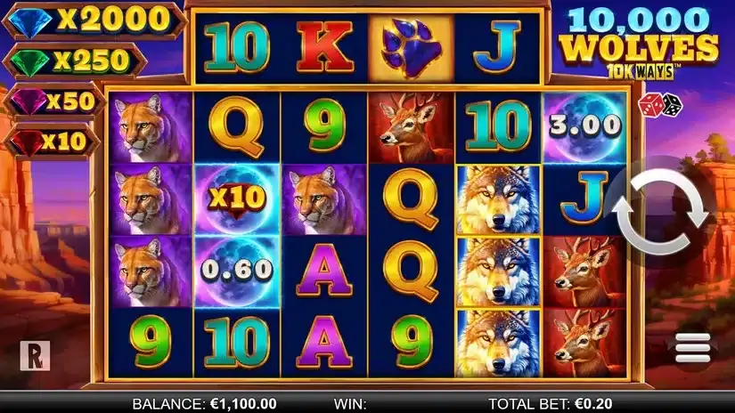 10,000 Wolves 10K Ways slot screenshot 