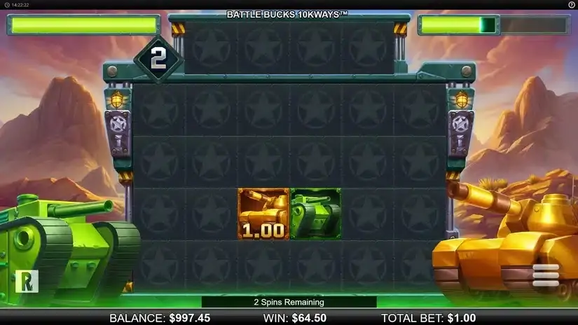 Battle Bucks 10k Ways slot screenshot 