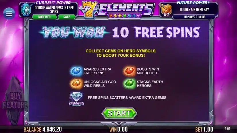 7 Elements slot screenshot 4
