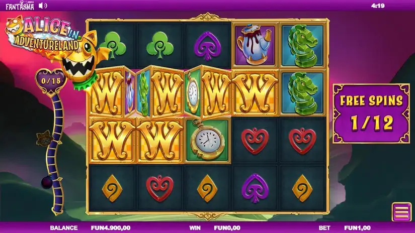 Alice In Adventureland slot screenshot 5
