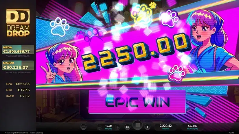 Neko Night Dream Drop slot screenshot 