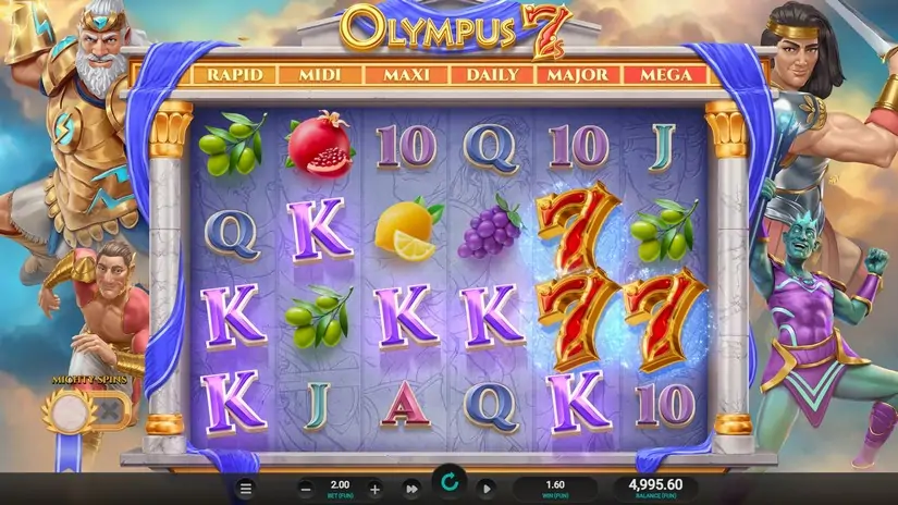 Olympus 7’s Dream Drop slot screenshot 2