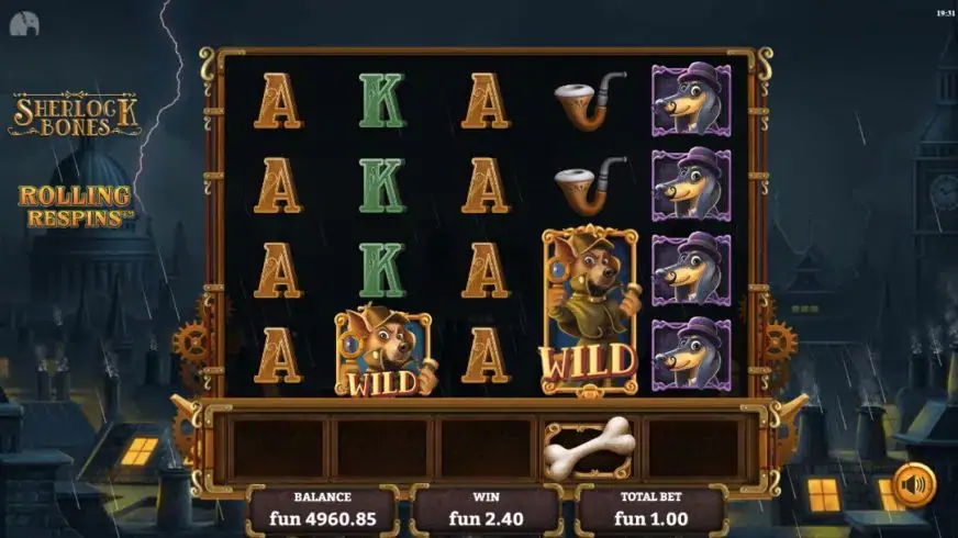 Sherlock Bones slot screenshot 2