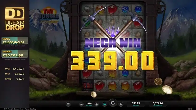 TNT Tumble Dream Drop slot screenshot 
