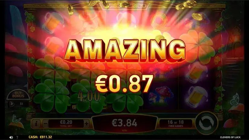 Clovers of Luck slot screenshot 4