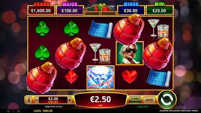 Diamond Explosion Christmas Tango slot screenshot 2