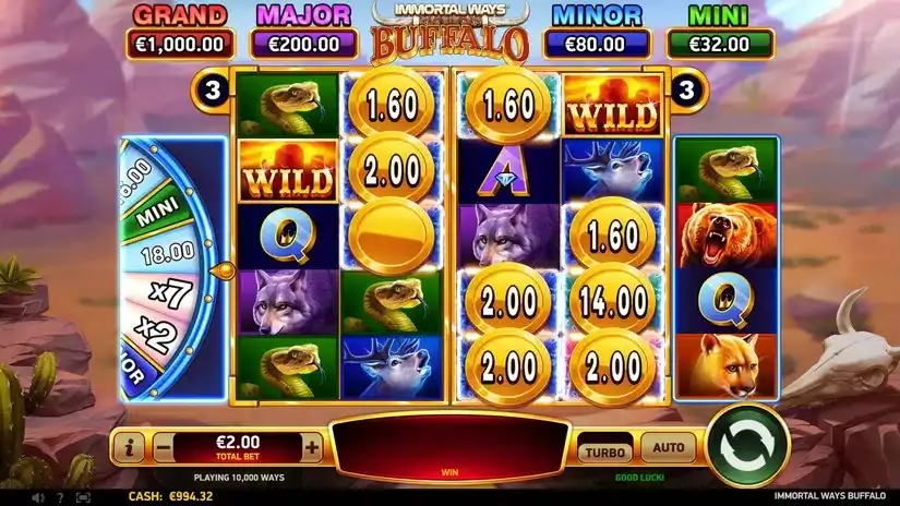Immortal Ways Buffalo slot screenshot 2