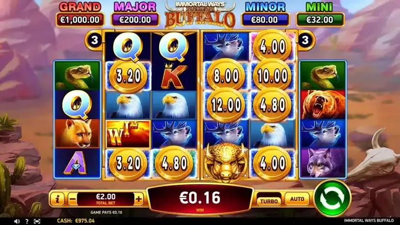 Immortal Ways Buffalo slot screenshot 3