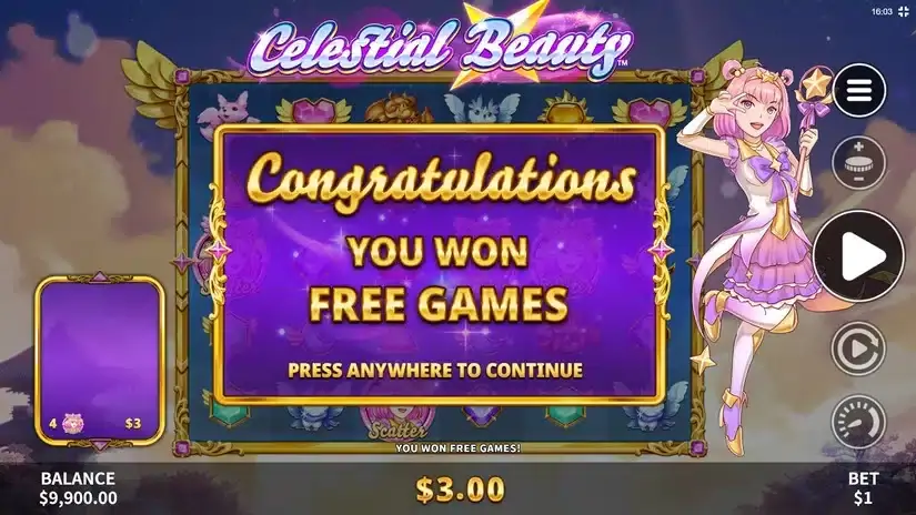 Celestial Beauty slot screenshot 3