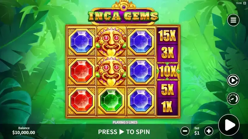 Inca Gems slot screenshot 1