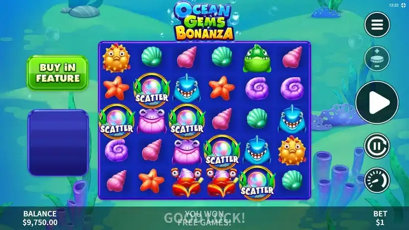 Ocean Gems Bonanza slot screenshot 2