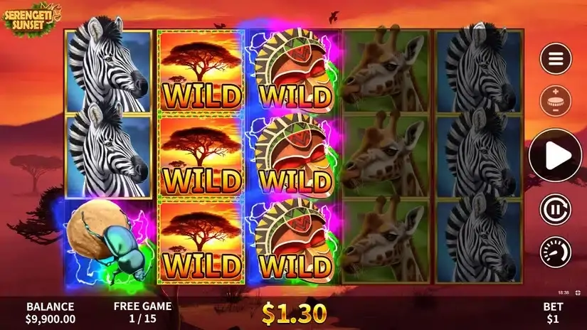 Serengeti Sunset slot screenshot 3