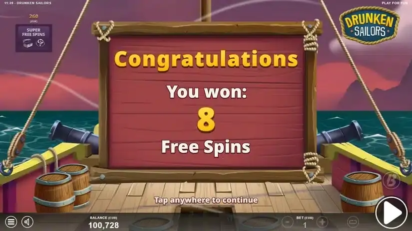 Drunken Sailors slot screenshot 5