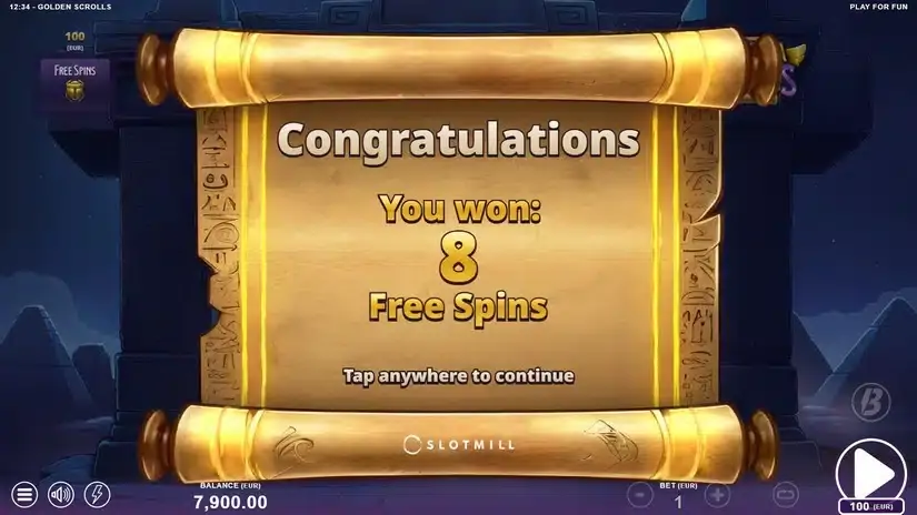 Golden Scrolls slot screenshot 2