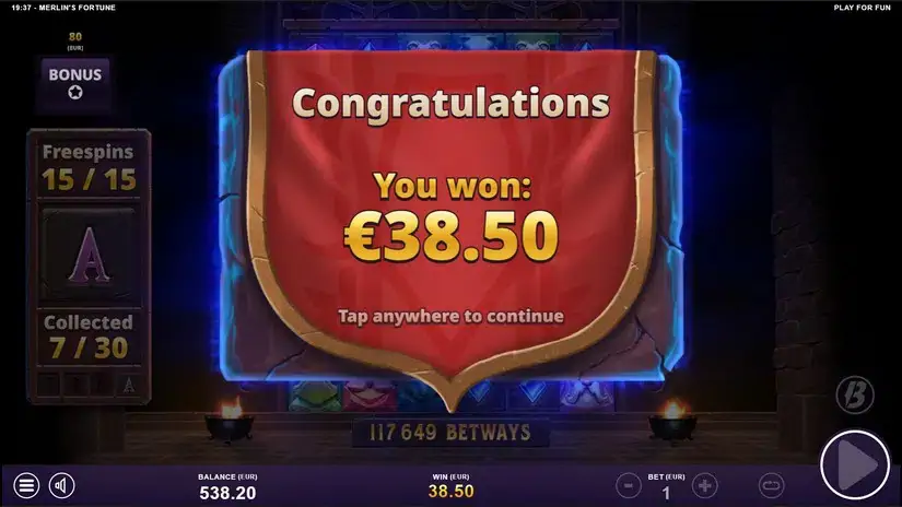 Merlin’s Fortune slot screenshot 7