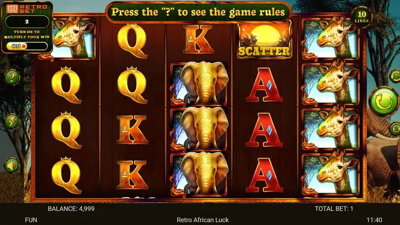 African Luck slot screenshot 