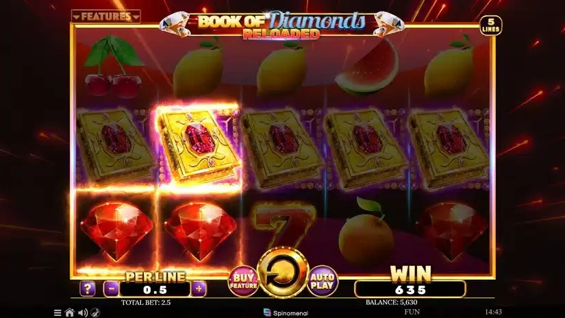 Book Of Diamonds Reloaded slot screenshot 3