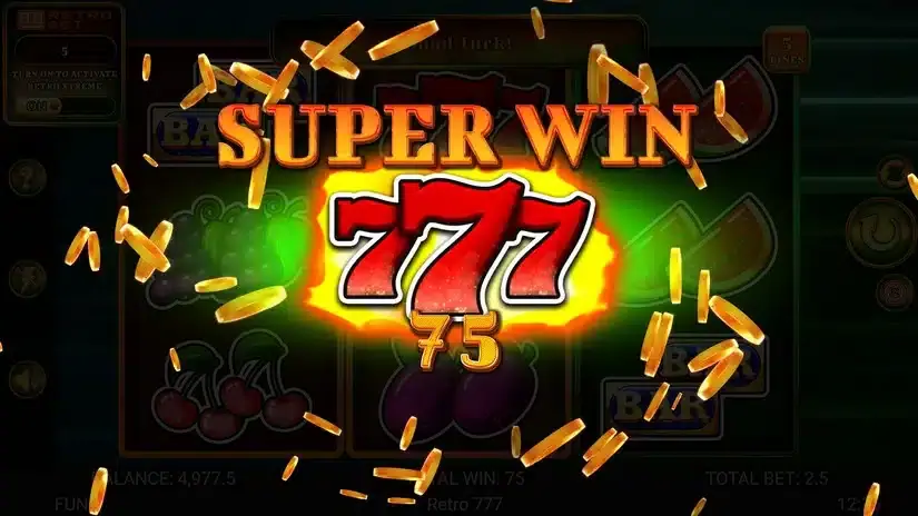 Retro 777 slot screenshot 