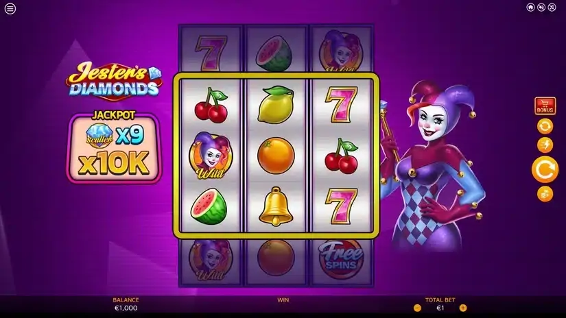 Jesters’ Diamonds slot screenshot 1