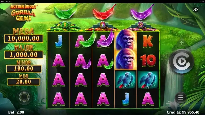 Action Boost Gorilla Gems slot screenshot 4