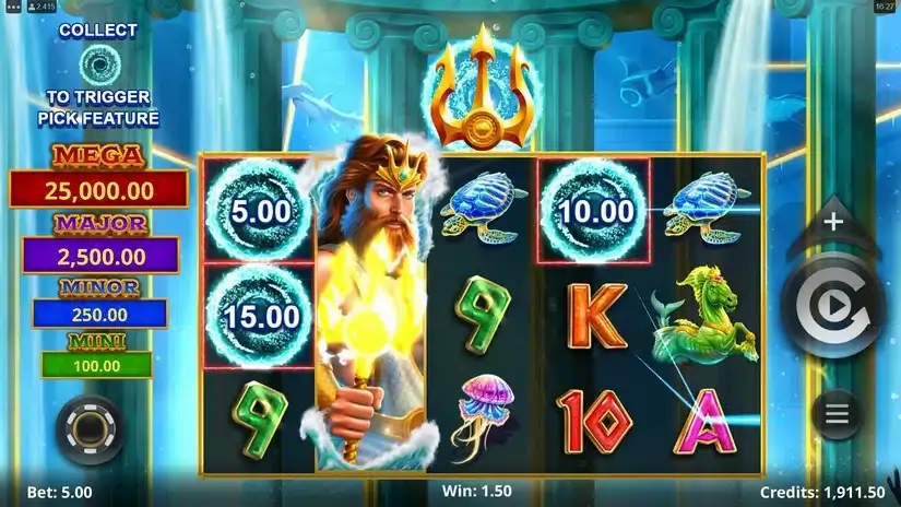 Amazing Link Poseidon slot screenshot 2