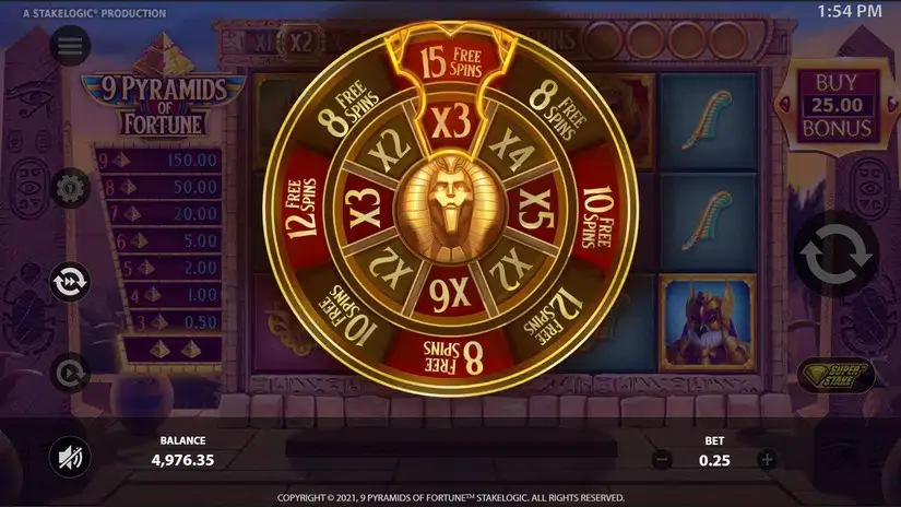 9 Pyramids of Fortune slot screenshot 4