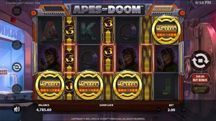 Apes of Doom slot screenshot 3