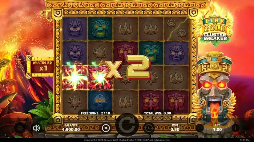 Fire and Gold Cluster Breaker slot screenshot 4