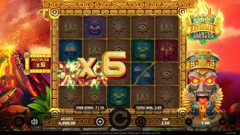 Fire and Gold Cluster Breaker slot screenshot 5