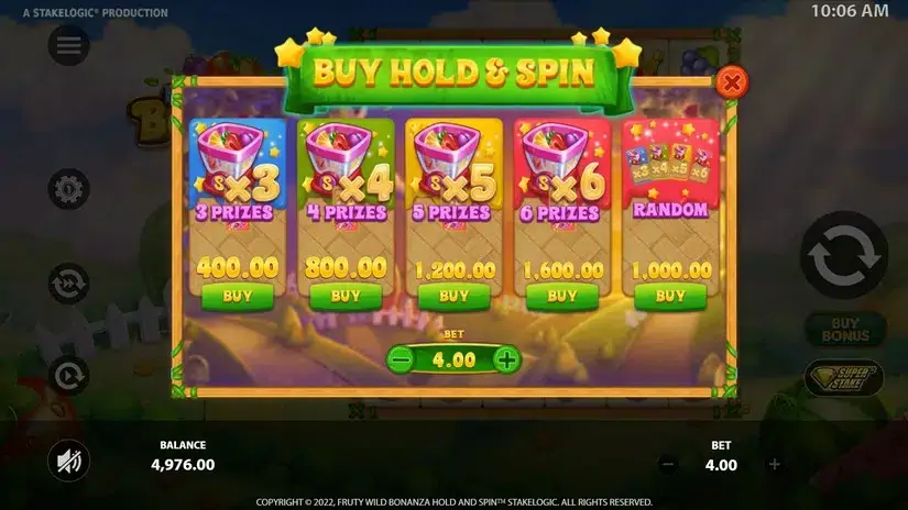 Fruity Wild Bonanza Hold & Spin slot screenshot 2