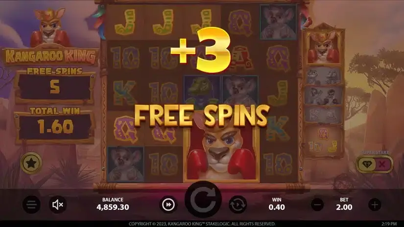 Kangaroo King slot screenshot 