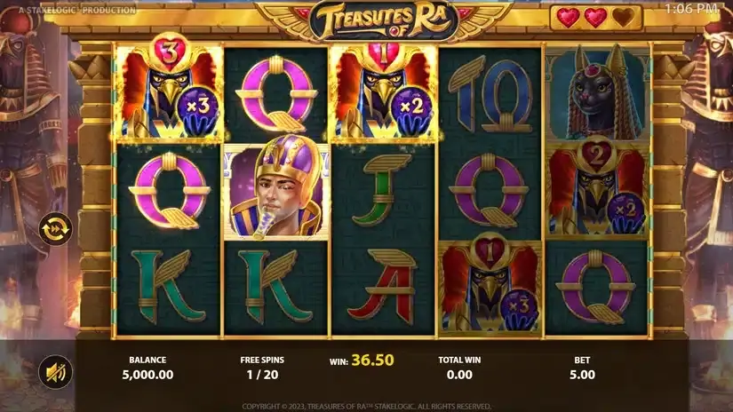 Treasures of Ra slot screenshot 4