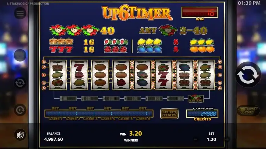 Up6Timer slot screenshot 2