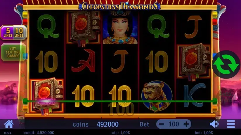 Cleopatras Diamonds slot screenshot 3